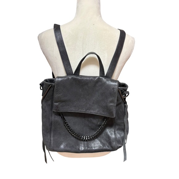 black leather fashion backpack Luxury black leather backpack bag